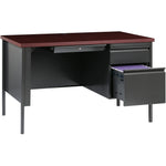 Lorell Fortress Series Right Single - Pedestal Desk and Industrial Grade Reinforced Steel Construction 48