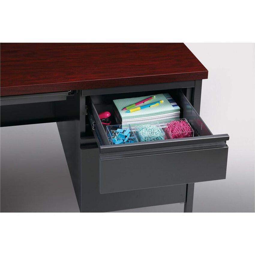 Lorell Fortress Series Right Single - Pedestal Desk and Industrial Grade Reinforced Steel Construction 48"W x 30"L x 29.50"H (LLR - LLR66903 - RIGHT) - SchoolOutlet
