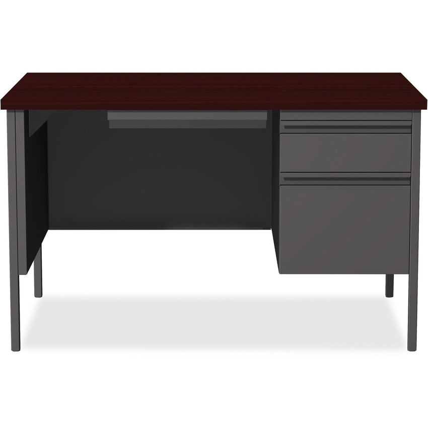 Lorell Fortress Series Right Single - Pedestal Desk and Industrial Grade Reinforced Steel Construction 48"W x 30"L x 29.50"H (LLR - LLR66903 - RIGHT) - SchoolOutlet
