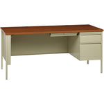 Lorell Fortress Series Right - Pedestal Desk Laminate Top and Industrial Grade Steel Construction 66