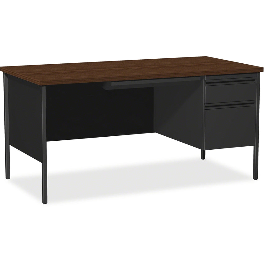 Lorell Fortress Series Right - Pedestal Desk Laminate Top and Industrial Grade Steel Construction 66" W x 30"D x 29.50"H (LLR - LLR60916 - RIGHT - LOCK) - SchoolOutlet