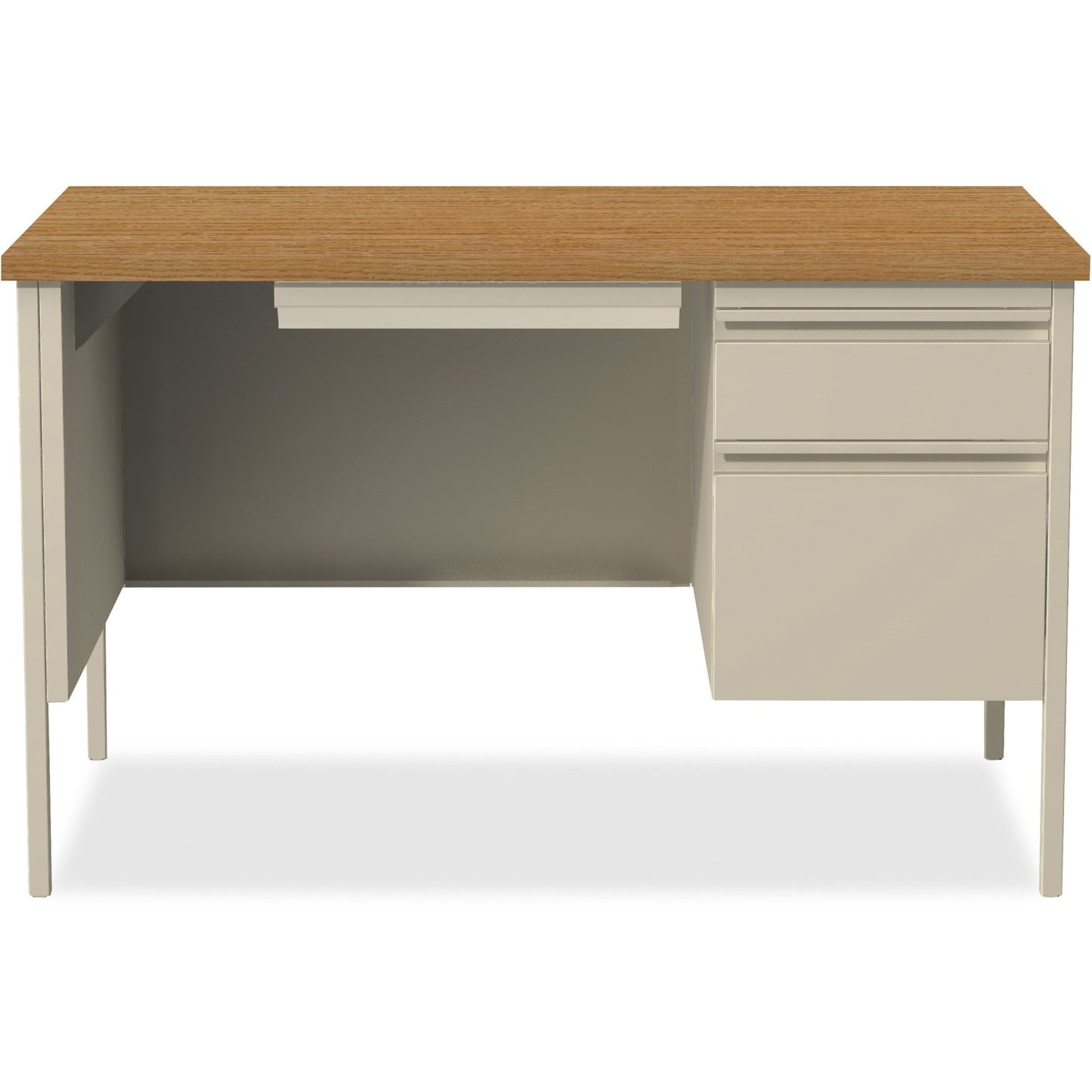 Lorell Fortress Series Right Single - Pedestal Desk and Industrial Grade Reinforced Steel Construction 48"W x 30"L x 29.50"H (LLR - LLR66903 - RIGHT) - SchoolOutlet