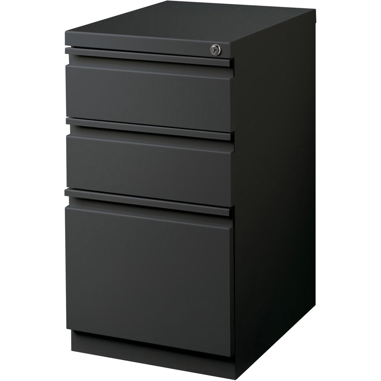 Lorell Fortress Series 3 - Drawer Box/Box/File Mobile Pedestal Steel Ball - Bearing Charcoal 15"W x 19.9"D x 27.7"H (LLR - LLR66909) - SchoolOutlet
