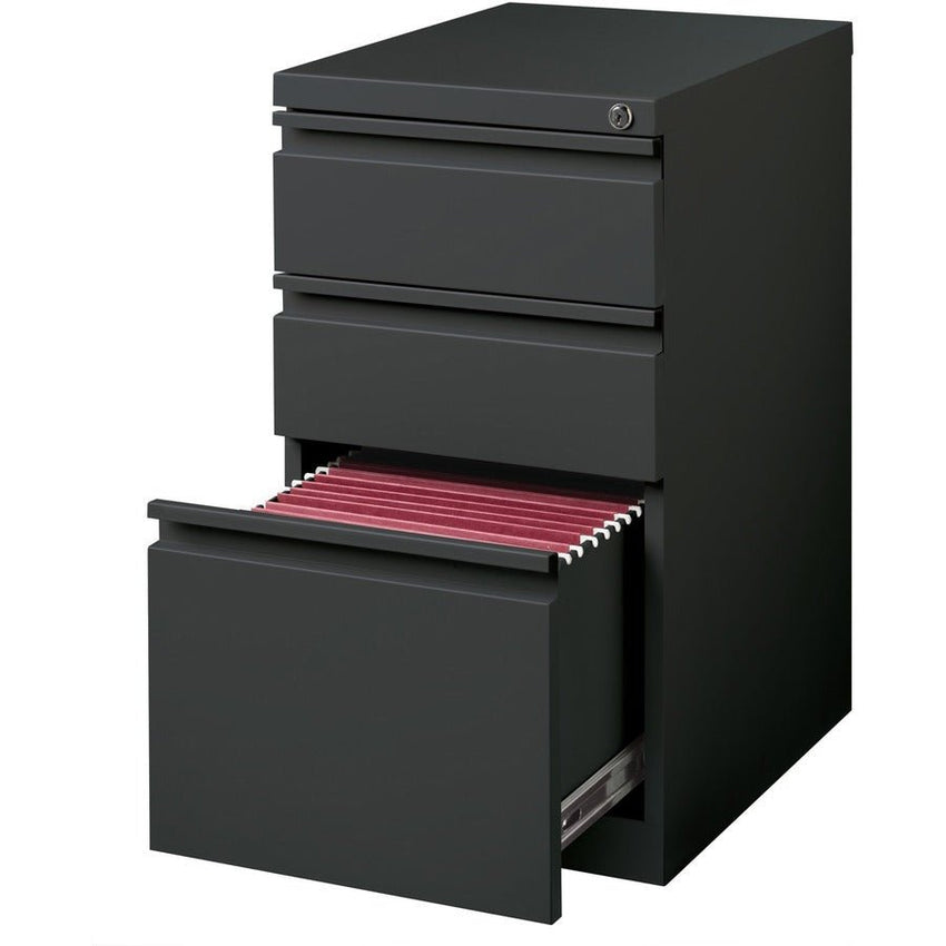 Lorell Fortress Series 3 - Drawer Box/Box/File Mobile Pedestal Steel Ball - Bearing Charcoal 15"W x 19.9"D x 27.7"H (LLR - LLR66909) - SchoolOutlet