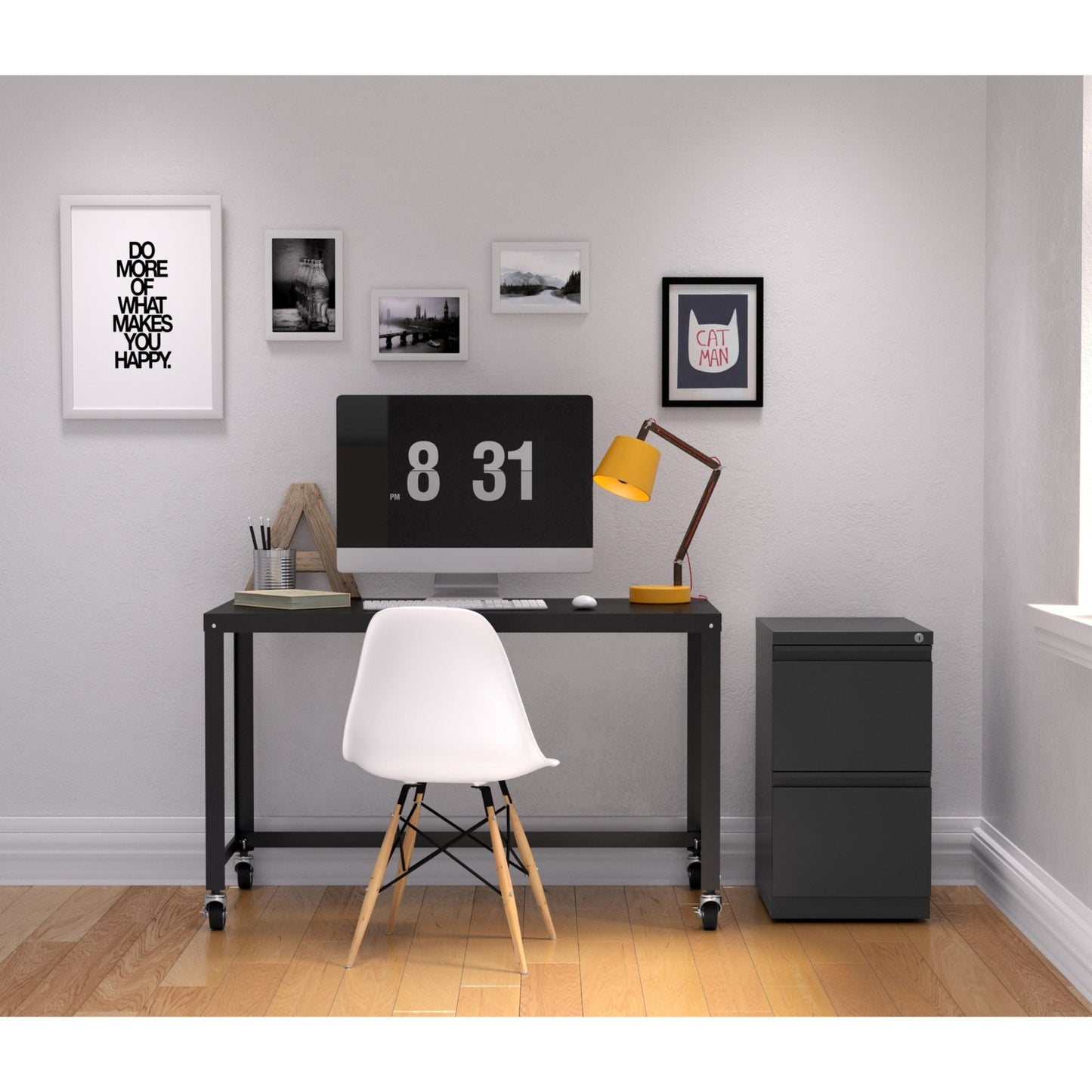 Lorell Fortress Series 2 - Drawer File/File Mobile Pedestal Steel Ball - Bearing Charcoal 15"W x 19.9"D x 27.7"H (LLR - LLR66910) - SchoolOutlet