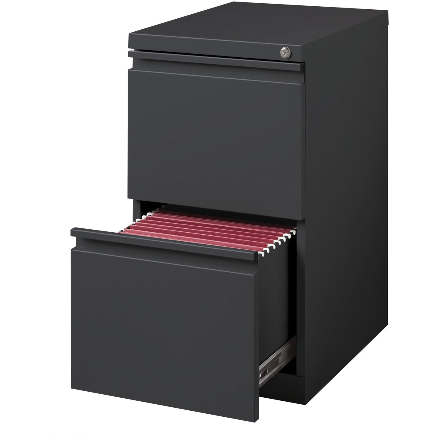 Lorell Fortress Series 2 - Drawer File/File Mobile Pedestal Steel Ball - Bearing Charcoal 15"W x 19.9"D x 27.7"H (LLR - LLR66910) - SchoolOutlet