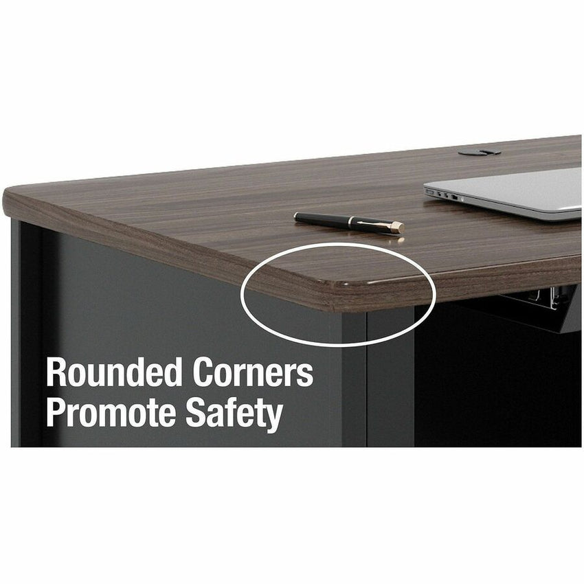 Lorell Fortress Series Steel Teachers Desk with Classic Laminate Top and Centralized Locking Right - Pedestal Storage 48"W x 30"D x 29.5"H (LLR - LLR669XX48) - SchoolOutlet