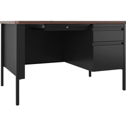 Lorell Fortress Series Steel Teachers Desk with Classic Laminate Top and Centralized Locking Right-Pedestal Storage 48"W x 30"D x 29.5"H (LLR-LLR669XX48)