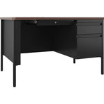 Lorell Fortress Series Steel Teachers Desk with Classic Laminate Top and Centralized Locking Right - Pedestal Storage 48