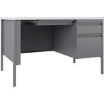 Lorell Fortress Series Steel Teachers Desk with Classic Laminate Top and Centralized Locking Right - Pedestal Storage 48