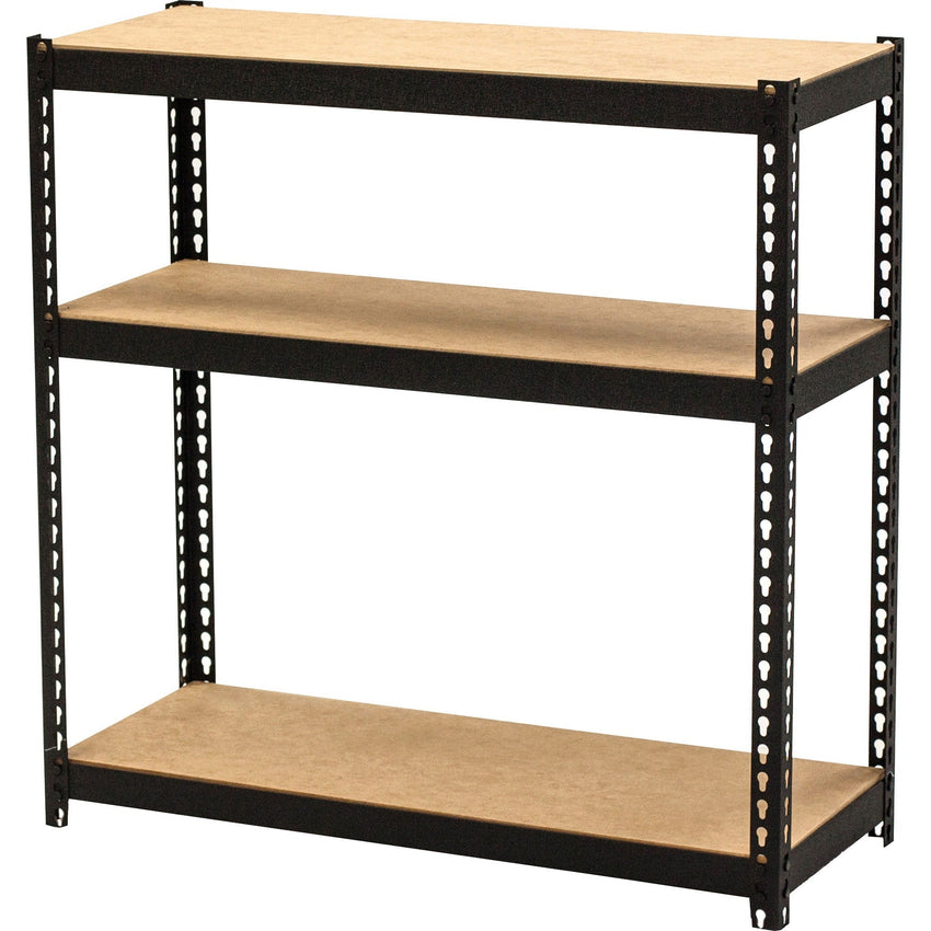 Lorell Narrow Riveted Shelving 3 Shelves 200 lb Capacity Per Shelf Steel Frame Compact Design (LLR - LLR66962) - SchoolOutlet