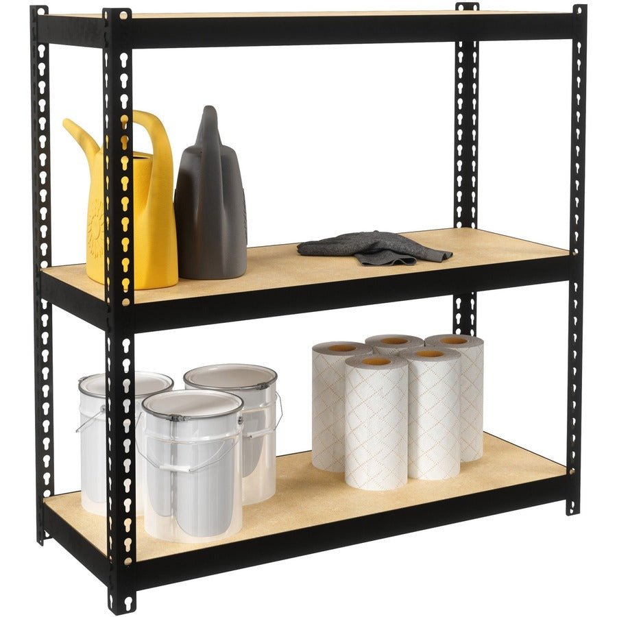 Lorell Narrow Riveted Shelving 3 Shelves 200 lb Capacity Per Shelf Steel Frame Compact Design (LLR - LLR66962) - SchoolOutlet