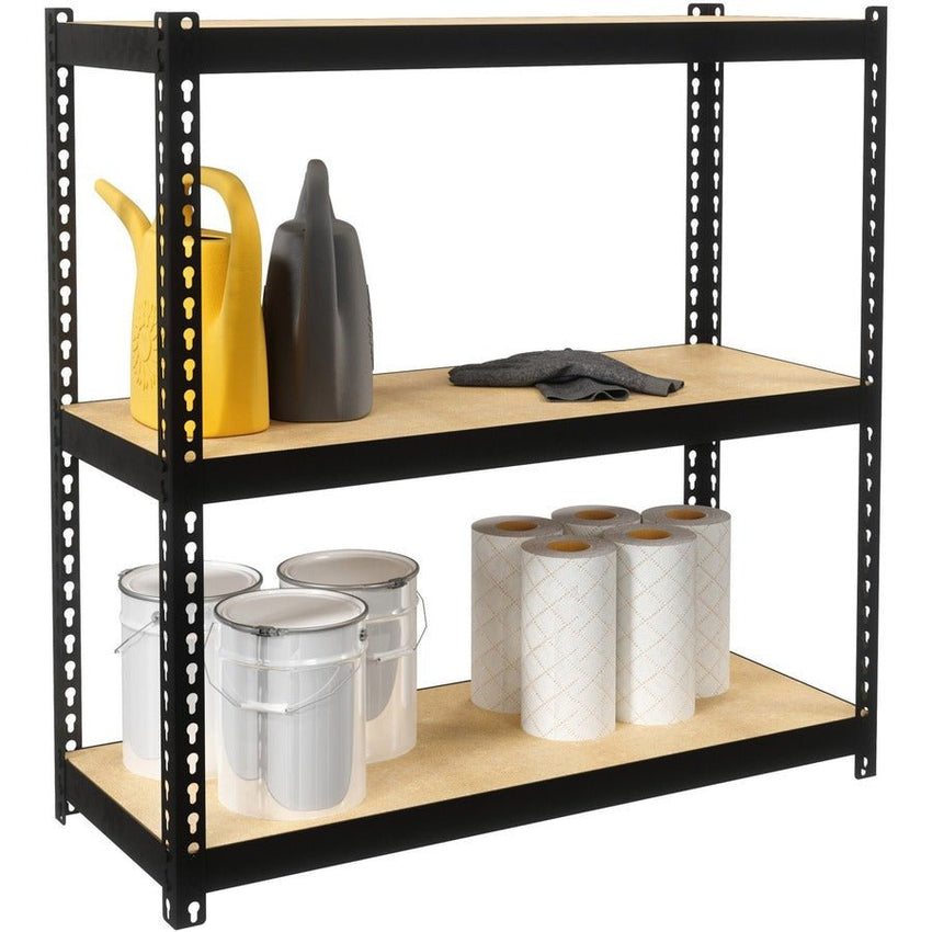 Lorell Narrow Riveted Shelving 3 Shelves 200 lb Capacity Per Shelf Steel Frame Compact Design (LLR - LLR66962) - SchoolOutlet
