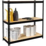 Lorell Narrow Riveted Shelving 3 Shelves 200 lb Capacity Per Shelf Steel Frame Compact Design (LLR - LLR66962) - SchoolOutlet