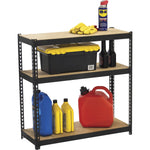 Lorell Narrow Riveted Shelving 3 Shelves 200 lb Capacity Per Shelf Steel Frame Compact Design (LLR - LLR66962) - SchoolOutlet