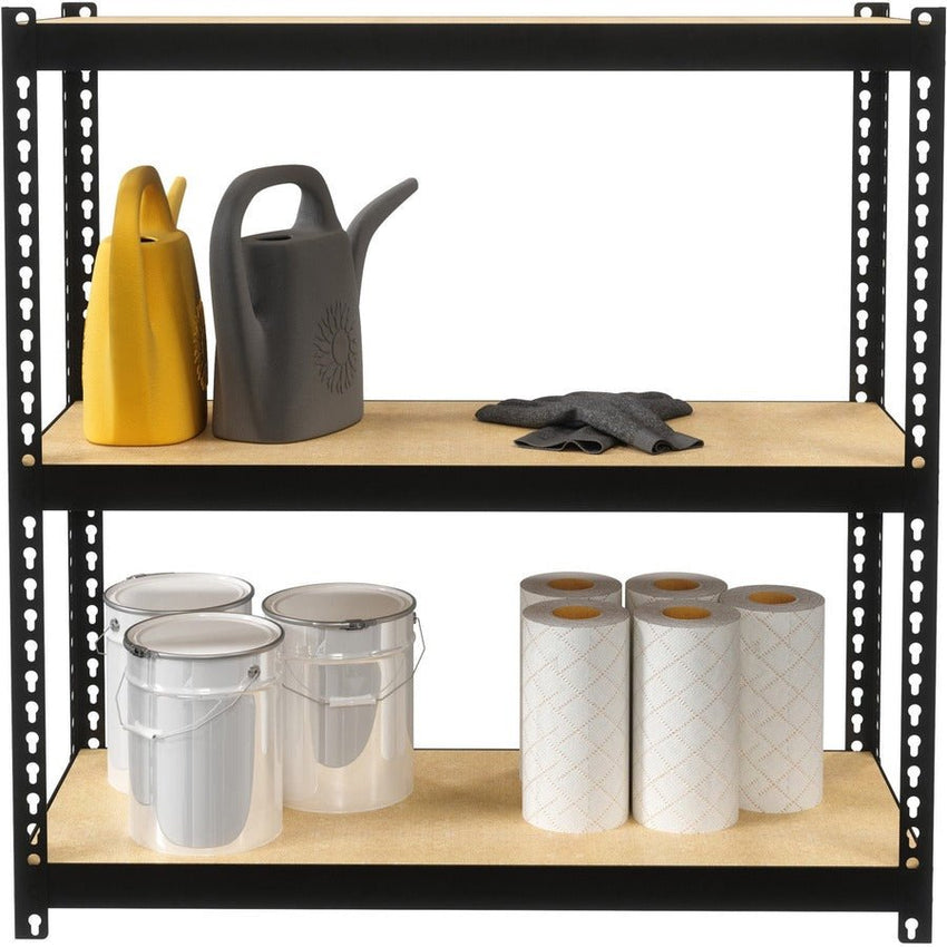 Lorell Narrow Riveted Shelving 3 Shelves 200 lb Capacity Per Shelf Steel Frame Compact Design (LLR - LLR66962) - SchoolOutlet