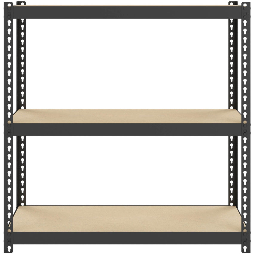 Lorell Narrow Riveted Shelving 3 Shelves 200 lb Capacity Per Shelf Steel Frame Compact Design (LLR - LLR66962) - SchoolOutlet