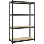 Lorell Narrow Riveted Shelving 4 Shelves 200 lb Capacity Per Shelf Steel Frame Compact Design (LLR - LLR66963) - SchoolOutlet