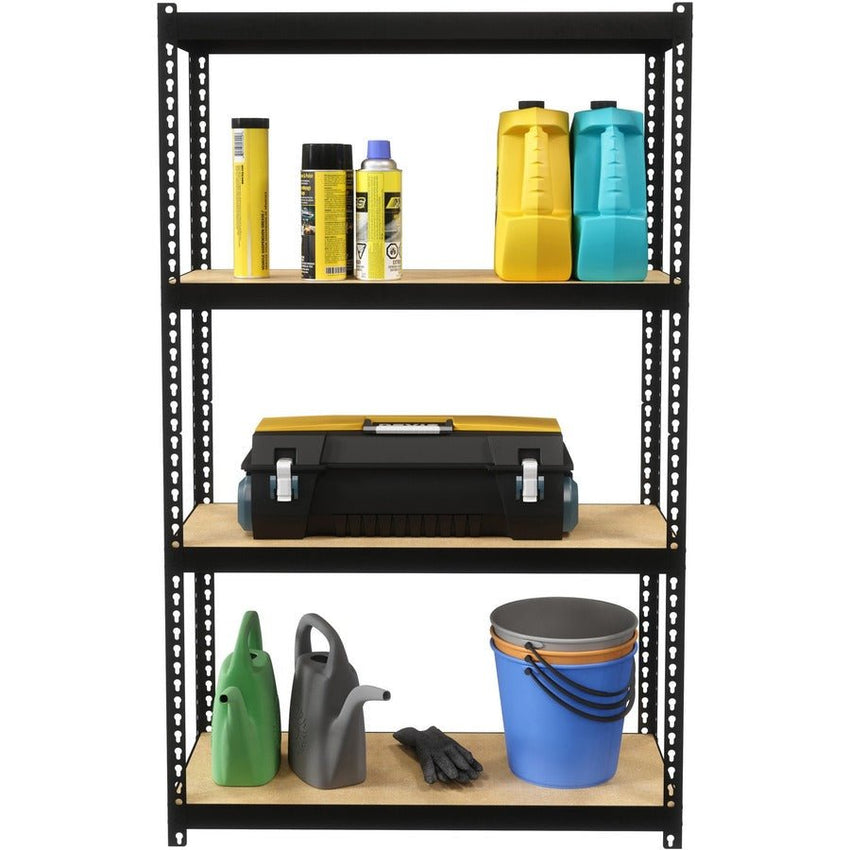 Lorell Narrow Riveted Shelving 4 Shelves 200 lb Capacity Per Shelf Steel Frame Compact Design (LLR - LLR66963) - SchoolOutlet