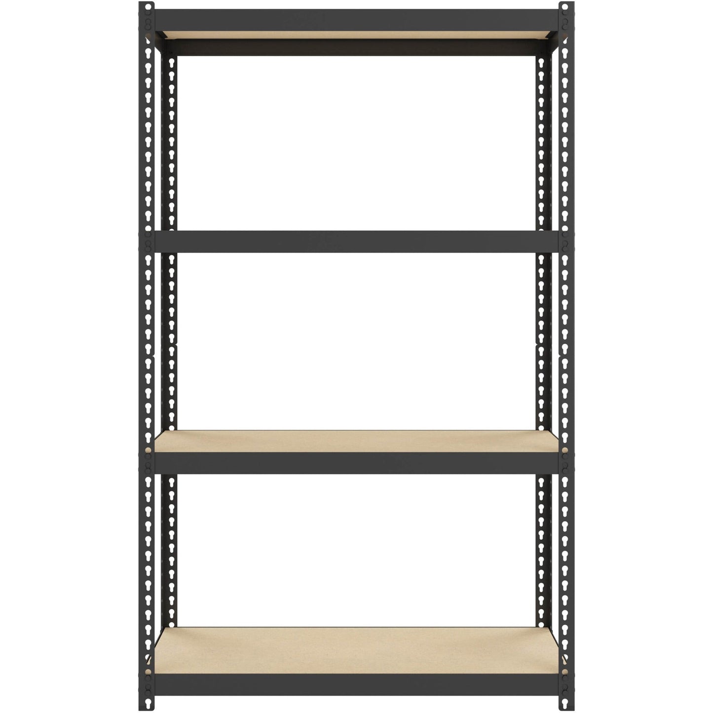 Lorell Narrow Riveted Shelving 4 Shelves 200 lb Capacity Per Shelf Steel Frame Compact Design (LLR - LLR66963) - SchoolOutlet