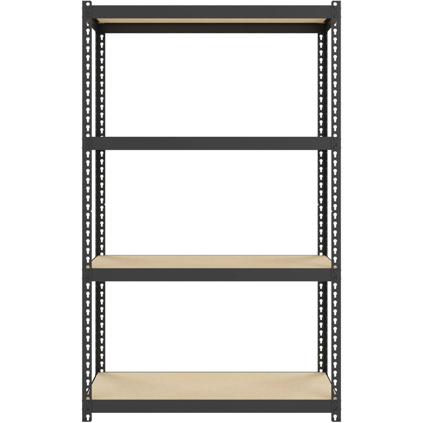 Lorell Narrow Riveted Shelving 4 Shelves 200 lb Capacity Per Shelf Steel Frame Compact Design (LLR - LLR66963) - SchoolOutlet