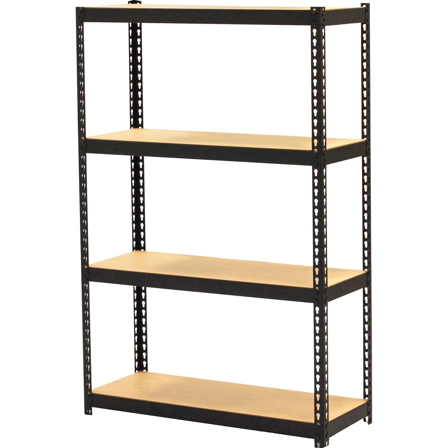 Lorell Narrow Riveted Shelving 4 Shelves 200 lb Capacity Per Shelf Steel Frame Compact Design (LLR - LLR66963) - SchoolOutlet
