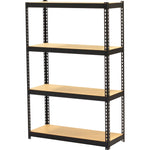 Lorell Narrow Riveted Shelving 4 Shelves 200 lb Capacity Per Shelf Steel Frame Compact Design (LLR - LLR66963) - SchoolOutlet