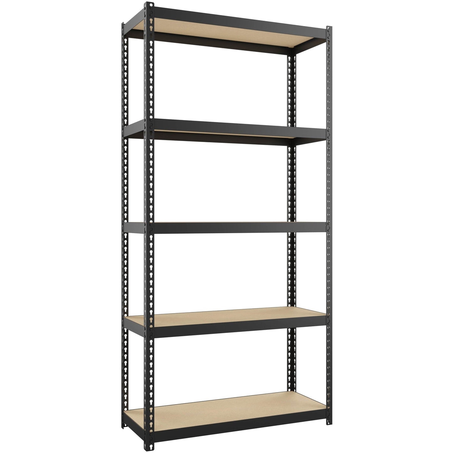 Lorell Narrow Riveted Shelving 5 Shelves 200 lb Capacity Per Shelf Steel Frame Compact Design (LLR - LLR66964) - SchoolOutlet