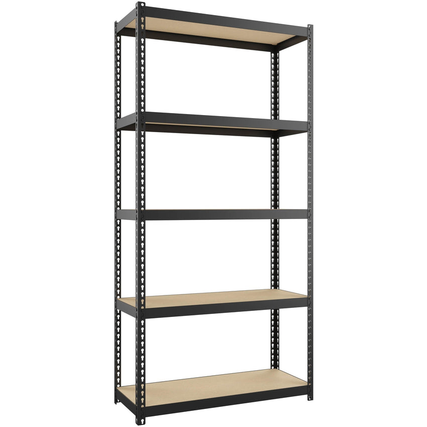 Lorell Narrow Riveted Shelving 5 Shelves 200 lb Capacity Per Shelf Steel Frame Compact Design (LLR - LLR66964) - SchoolOutlet