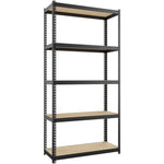 Lorell Narrow Riveted Shelving 5 Shelves 200 lb Capacity Per Shelf Steel Frame Compact Design (LLR - LLR66964) - SchoolOutlet