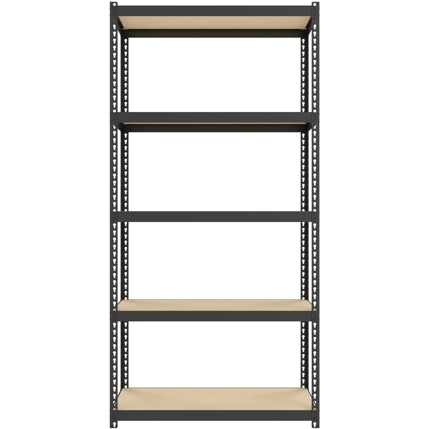 Lorell Narrow Riveted Shelving 5 Shelves 200 lb Capacity Per Shelf Steel Frame Compact Design (LLR - LLR66964) - SchoolOutlet