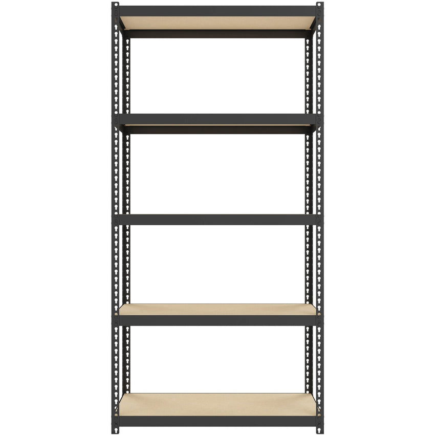 Lorell Narrow Riveted Shelving 5 Shelves 200 lb Capacity Per Shelf Steel Frame Compact Design (LLR - LLR66964) - SchoolOutlet
