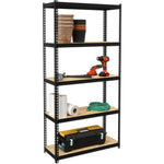 Lorell Narrow Riveted Shelving 5 Shelves 200 lb Capacity Per Shelf Steel Frame Compact Design (LLR - LLR66964) - SchoolOutlet