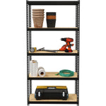 Lorell Narrow Riveted Shelving 5 Shelves 200 lb Capacity Per Shelf Steel Frame Compact Design (LLR - LLR66964) - SchoolOutlet