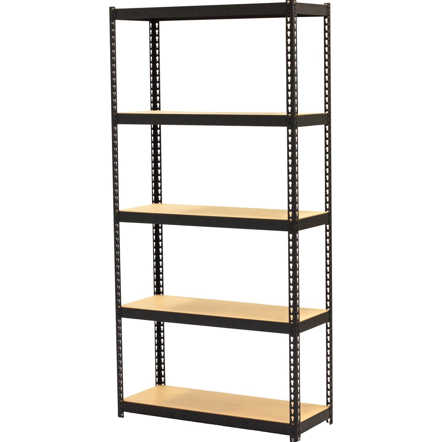 Lorell Narrow Riveted Shelving 5 Shelves 200 lb Capacity Per Shelf Steel Frame Compact Design (LLR - LLR66964) - SchoolOutlet