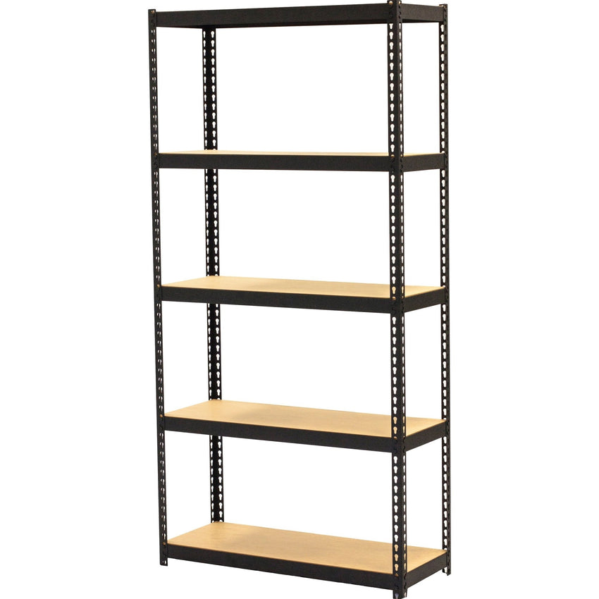 Lorell Narrow Riveted Shelving 5 Shelves 200 lb Capacity Per Shelf Steel Frame Compact Design (LLR - LLR66964) - SchoolOutlet