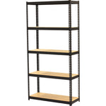 Lorell Narrow Riveted Shelving 5 Shelves 200 lb Capacity Per Shelf Steel Frame Compact Design (LLR - LLR66964) - SchoolOutlet