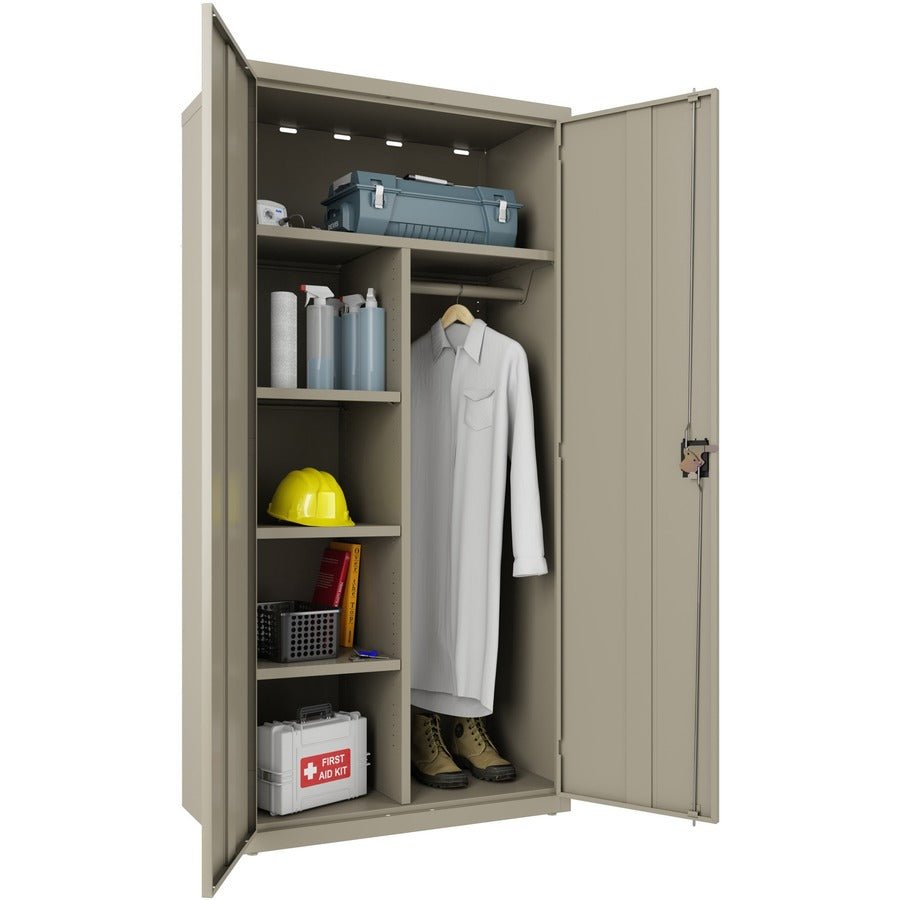 Lorell Fortress Series Wardrobe Cabinet with Locking Double Doors (LLR - LLR66965) - SchoolOutlet