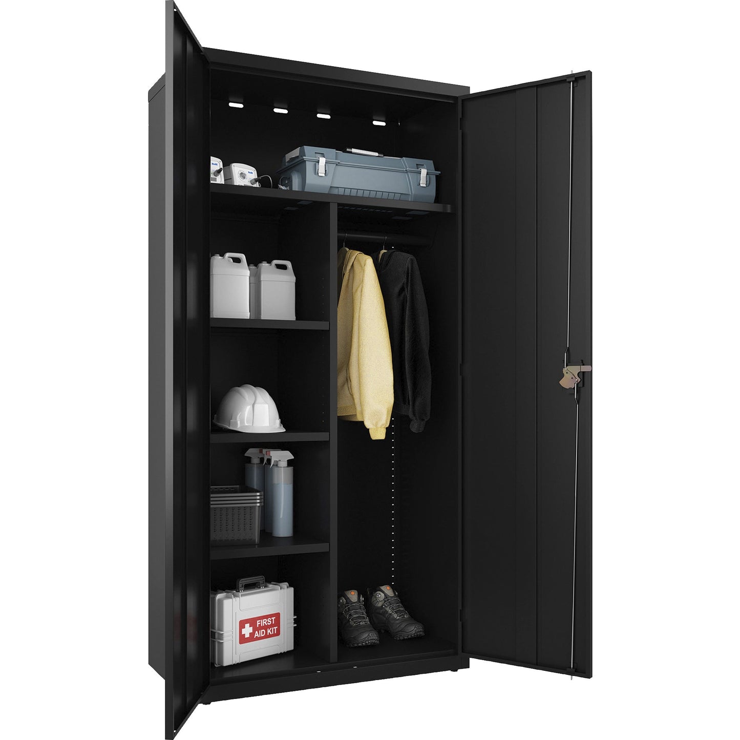 Lorell Fortress Series Wardrobe Cabinet with Locking Double Doors (LLR - LLR66966) - SchoolOutlet