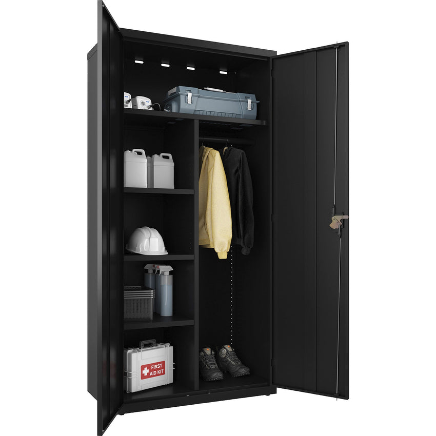 Lorell Fortress Series Wardrobe Cabinet with Locking Double Doors (LLR - LLR66966) - SchoolOutlet