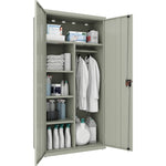 Lorell Fortress Series Wardrobe Cabinet with Locking Double Doors (LLR - LLR66967) - SchoolOutlet