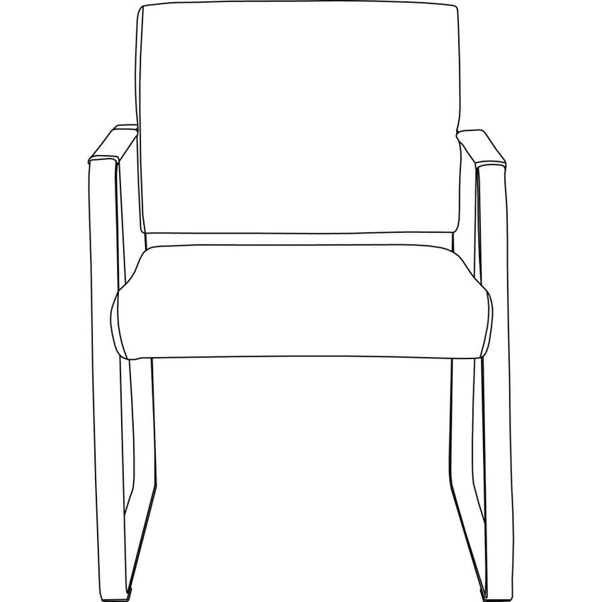Lorell Healthcare Reception Sled Base Guest Chair Antimicrobial Vinyl with Steel Frame (LLR - LLR66996) - SchoolOutlet