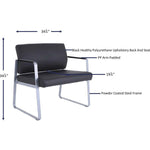 Lorell Healthcare Reception Big & Tall Sled Base Guest Chair Antimicrobial Vinyl 500 lb Capacity (LLR - LLR66997) - SchoolOutlet