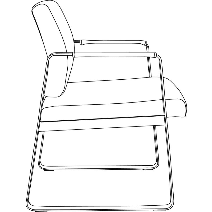 Lorell Healthcare Reception Big & Tall Sled Base Guest Chair Antimicrobial Vinyl 500 lb Capacity (LLR - LLR66997) - SchoolOutlet