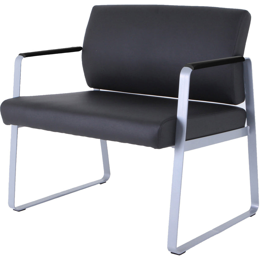 Lorell Healthcare Reception Big & Tall Sled Base Guest Chair Antimicrobial Vinyl 500 lb Capacity (LLR - LLR66997) - SchoolOutlet