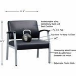 Lorell Healthcare Reception Big & Tall Antimicrobial Guest Chair Black Silver Frame (LLR - LLR67001) - SchoolOutlet