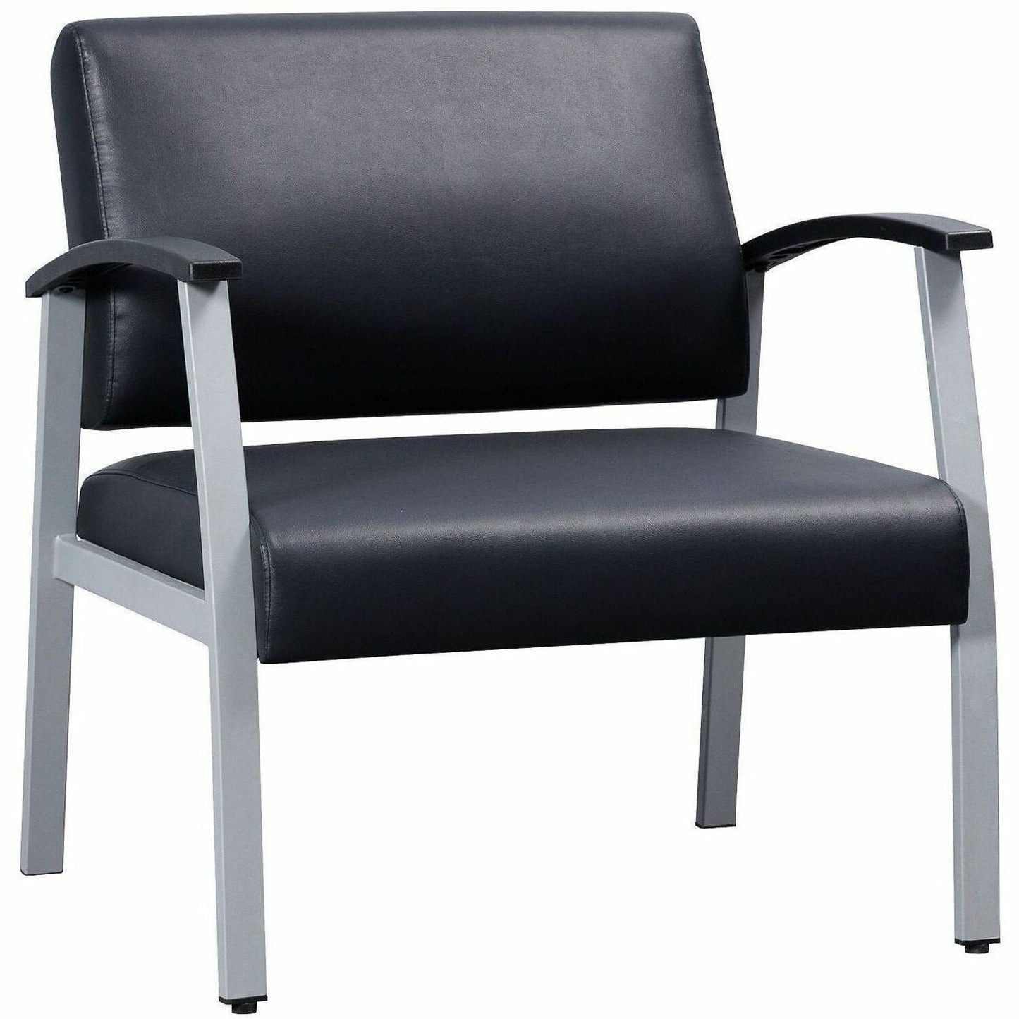 Lorell Healthcare Reception Big & Tall Antimicrobial Guest Chair Black Silver Frame (LLR - LLR67001) - SchoolOutlet