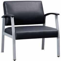 Lorell Healthcare Reception Big & Tall Antimicrobial Guest Chair Black Silver Frame (LLR-LLR67001)