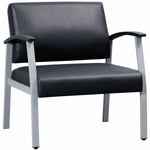 Lorell Healthcare Reception Big & Tall Antimicrobial Guest Chair Black Silver Frame (LLR - LLR67001) - SchoolOutlet