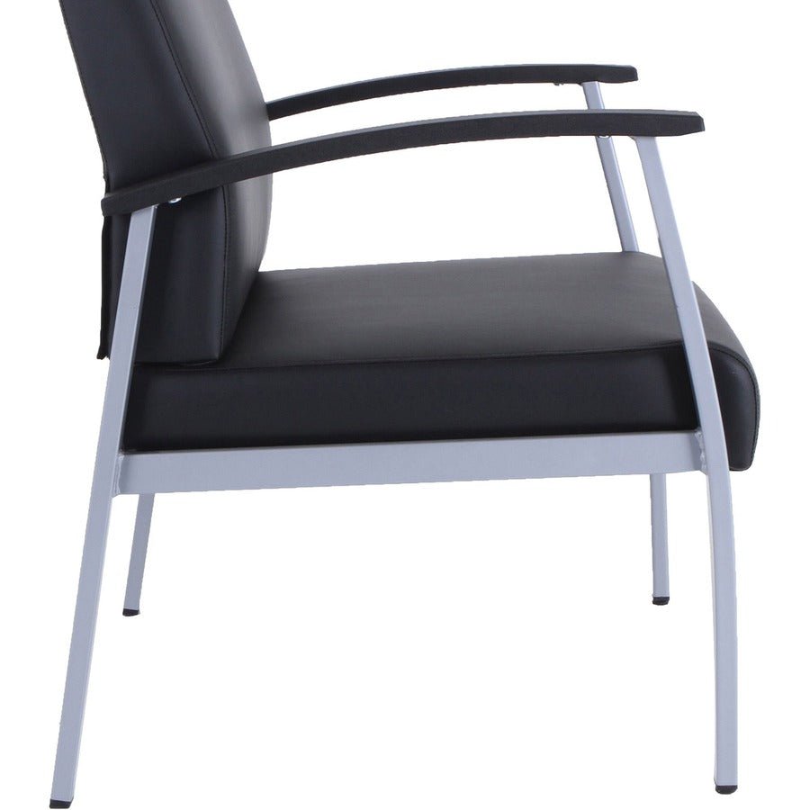 Lorell Healthcare Reception Big & Tall Antimicrobial Guest Chair Black Silver Frame (LLR - LLR67001) - SchoolOutlet